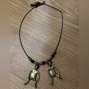 Vintage Male Female Tribal Anatomical Pendant Beaded Necklace